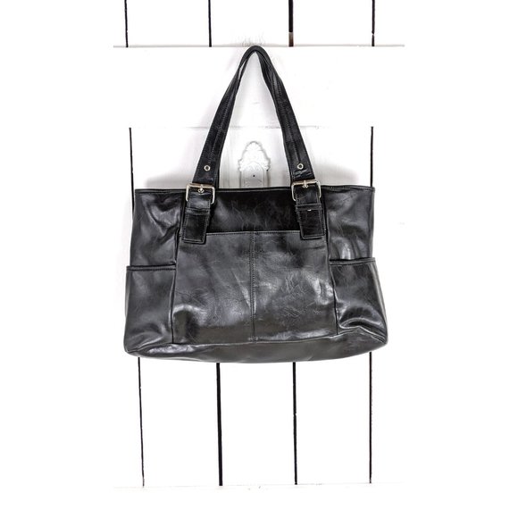 Kenneth Cole Reaction back faux leather computer laptop tote bag purse - Picture 4 of 8